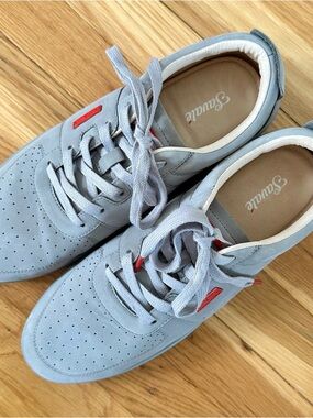 Savale Men's Casual Light Gray Suede Sneakers